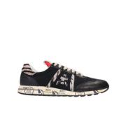 Premiata Lucy Dam Sneakers i Mocka och Tyg Black, Dam