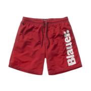 Blauer Röda Monokroma Badshorts Red, Herr