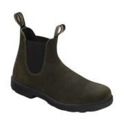 Blundstone Unisex Olivgrön Mocka Chelsea Stövlar Green, Dam