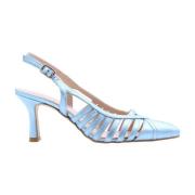 Zinda Aharna Peep Toe Häl Pumps Blue, Dam