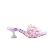 Ras Stiliga Heeled Mules Pink, Dam