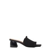 Ganni Tekniska Smock Kitten Heel Mules Black, Dam