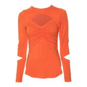 Ganni Blous skjorta Orange, Dam