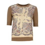 Etro Rundhalsad stickad tröja Beige, Dam