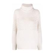 Brunello Cucinelli Paljett Turtleneck Tröja Beige, Dam