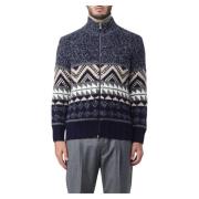 Brunello Cucinelli Stilren Blå Zip-Through Sweatshirt Blue, Herr