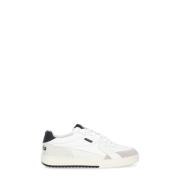 Palm Angels Vita lädersneakers med quiltade insatser White, Herr