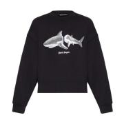 Palm Angels Sweatshirt med logotyp Black, Herr