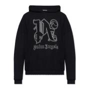 Palm Angels Hoodie med logotyp Black, Herr