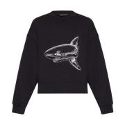 Palm Angels Broderad sweatshirt Black, Herr