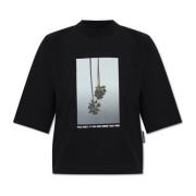 Palm Angels Tryckt kortärmad T-shirt Black, Dam