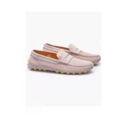 Tod's Beige Rosé Croûte de Cuir Loafers för Kvinnor Pink, Dam