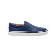 Tod's Nappa Elastiska Moccasin Skor Blue, Herr