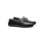 Tod's Svart Läder Loafers Black, Herr