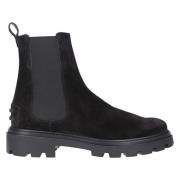 Tod's Chelsea Boots W08J0 Mocka Läder Black, Dam