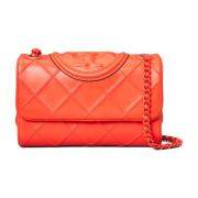 Tory Burch Liten Fleming Mjuk Axelväska Red, Dam