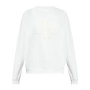 Tory Burch Bomullssweatshirt med logotyp White, Dam