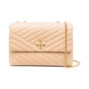 Tory Burch Konvertibel Läder Axelväska Beige, Dam