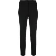 Peserico Leather Trousers Black, Dam