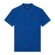 Paul & Shark Herr Bomull Piqué Polo med Badge Blue, Herr