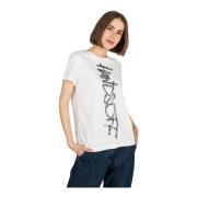 Patrizia Pepe Paljettdekorerad T-shirt White, Dam