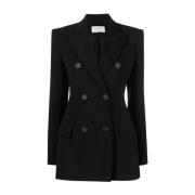 Sportmax Dubbelknäppt Ullblazer Black, Dam