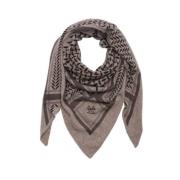 Lala Berlin Kashmir Triangel Halsduk med Clic Kufiya Print Brown, Dam