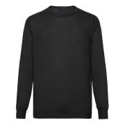 Boggi Milano Navy Superfin Cashmere Crew Neck Tröja Black, Herr