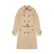 Brooks Brothers Vattenavvisande bomullstrench Beige, Dam