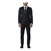 Tagliatore Single Breasted Suits Black, Herr