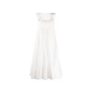 RED Valentino Bomull Midi Klänning White, Dam