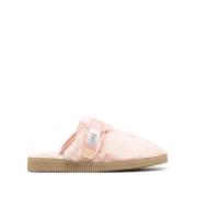 Suicoke Rosa Faux-Fur Slip-On Sandaler Pink, Dam