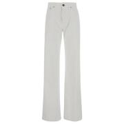 Semicouture Flared Jeans White, Dam