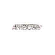 Ambush Logo Silver-tone Mässing Ring Gray, Dam