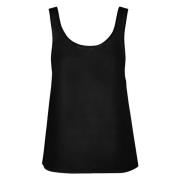 MVP wardrobe Flared tanktop med breda axelband Black, Dam