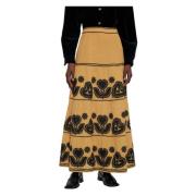 Antik Batik Robby broderad kjol Brown, Dam