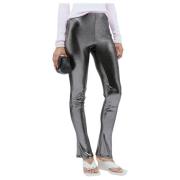 Blumarine Metallic Leggings Gray, Dam