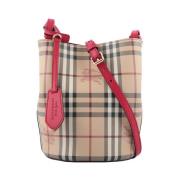 Burberry Beige/Röd Läder Bucketväska Modell 4057157 Pink, Dam