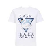 Casablanca Tryckt Logotyp Bomull T-shirt - Vit White, Herr