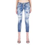 Dsquared2 Klar Tvättade Cropped Jeans Blue, Dam