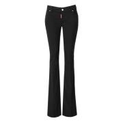 Dsquared2 Svarta Flare Jeans med Medium Midja Black, Dam