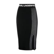 Karl Lagerfeld Lightweight Fine Knit Skirt Black, Dam