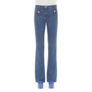 Moschino Retro Flared Jeans för Kvinnor Blue, Dam