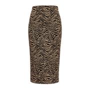 Pinko Longuette animalier kjol konst. 1G16Ve8542 Black, Dam