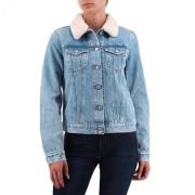 Replay Denimjacka med Eco Shearling Foder Blue, Dam