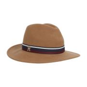 Tommy Hilfiger Brun Fedora Cap för Kvinnor Brown, Dam