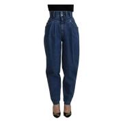 Dolce & Gabbana Blå högmidjade denim bomullsstretch jeans Blue, Dam