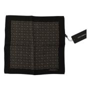 Dolce & Gabbana Svart Mönstrad DG Tryckt Näsduksscarf Black, Dam