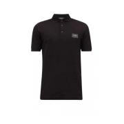 Dolce & Gabbana Polo Shirt, Elegant Svart med Metalllogo Black, Herr