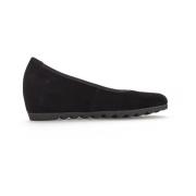 Gabor Bekväma Mocka Kilklack Pumps Black, Dam